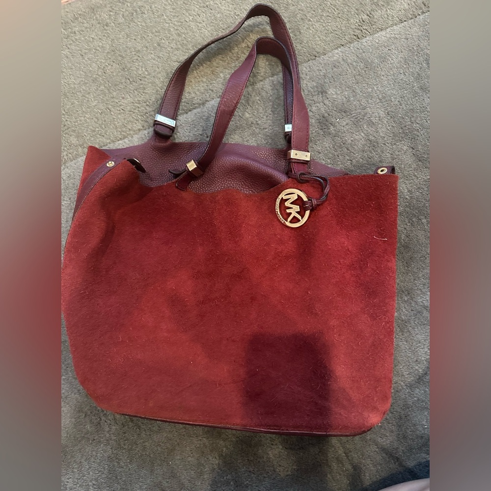 Michael Kors purse with wallet, burgundy color
